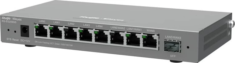 Ruter me tela Ruijie RG-EG209GS, 8x Gigabit Ethernet, 8x SFP, Gri