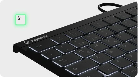 Tastierë KeySonic KSK-5211ELU, me kabllo, LED, QWERTZ, touchpad, e zezë