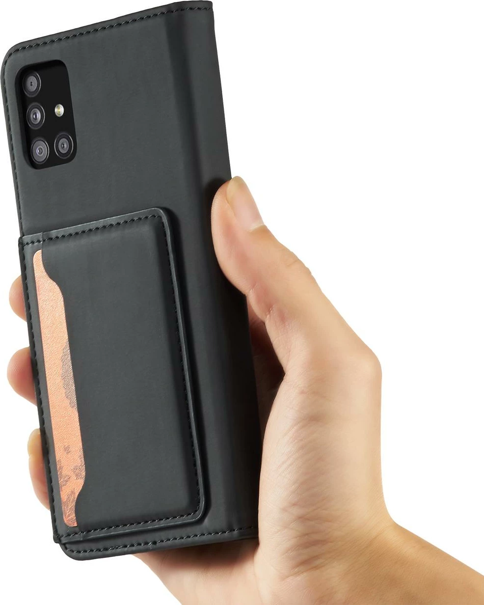 Mbështjellës Hurtel Magnet Card Case për Xiaomi Redmi Note 11 Pro, me kapak, portofol dhe qëndrim, i zi