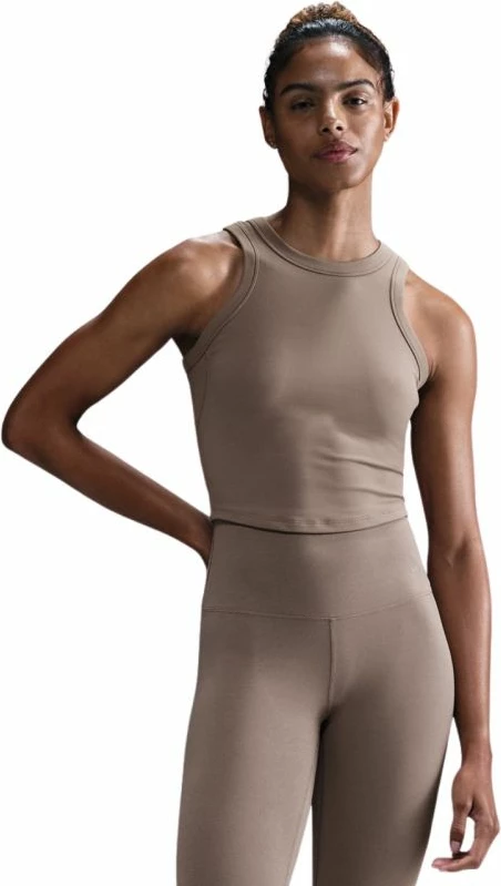 Maicë crop për femra Nike, bezhë