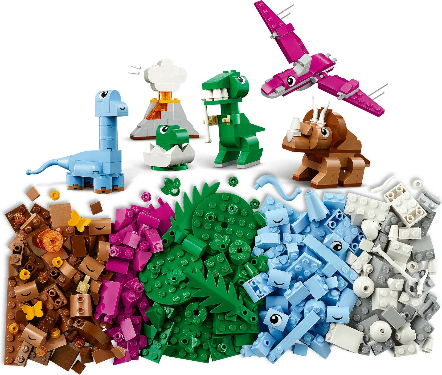Set ndërtimi LEGO Classic 11041 Kreative Dinosaurier, 450 pjesë, shumëngjyrësh