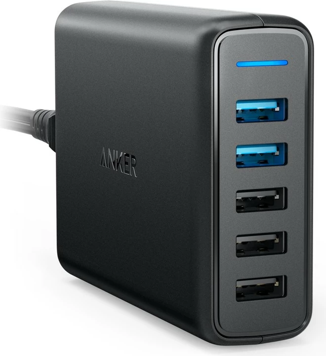 Karikues Anker PowerPort Speed 5, 5 porta, i zi