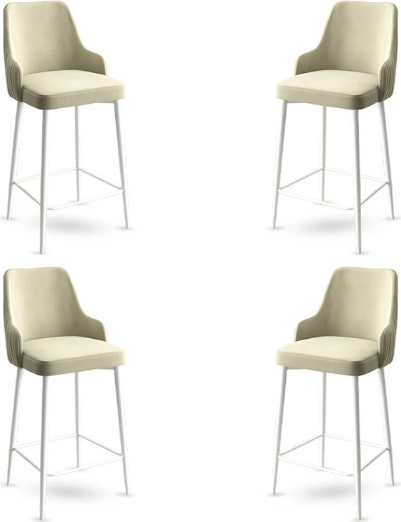 Set karrigesh për bar (4 copë), Hanah Home, Enox, krem, bardhë