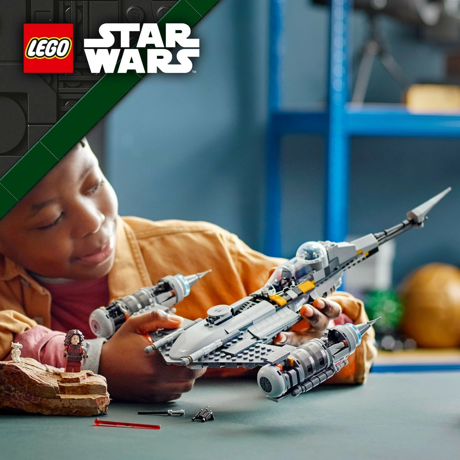 Set ndërtimi LEGO Star Wars The Mandalorian’s N-1 Starfighter, 412 pjesë, plastikë, shumëngjyrësh