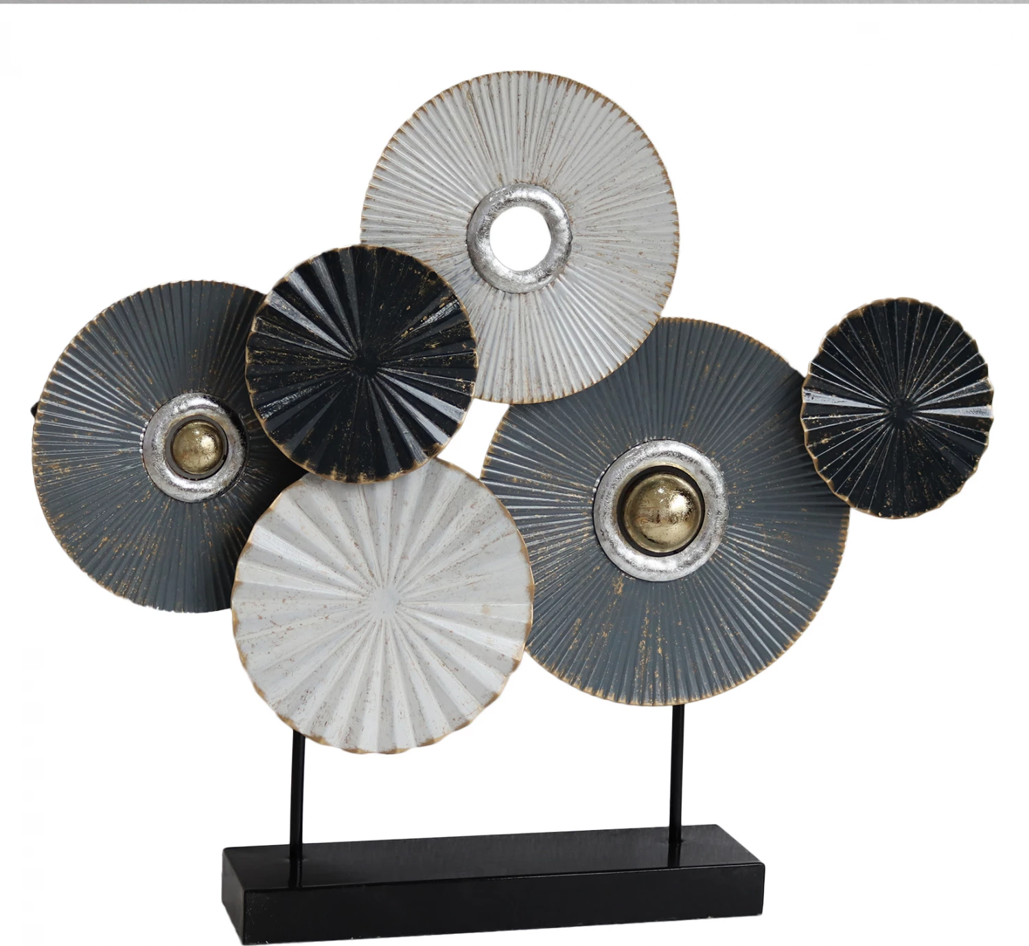 Dekor metalik për tavolinë FH7171, gri e bardhë, 65x9x54,5Y cm