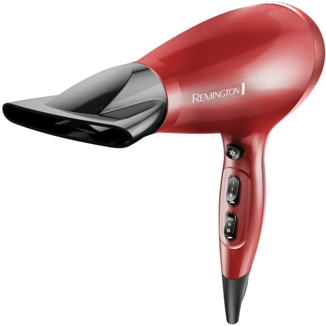 Tharëse flokësh, Remington AC9096, 2400W, me difuzor dhe grykë koncentrimi, e kuqe
