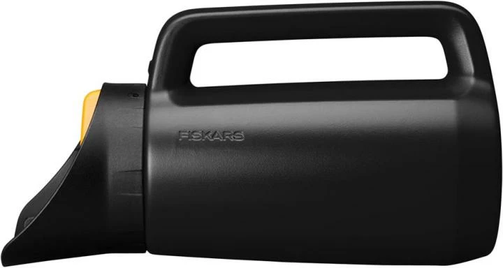 Shpërndarës dore, Fiskars, Solid 1057076, 3 rregullime, Easy-Lock, e zezë/portokalli