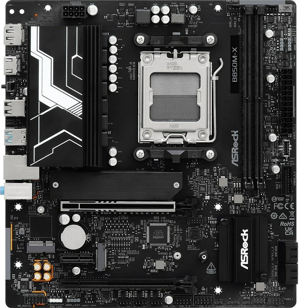 Pllakë amë Asrock B850M-X R2.0, Socket AM5, micro ATX, e zezë