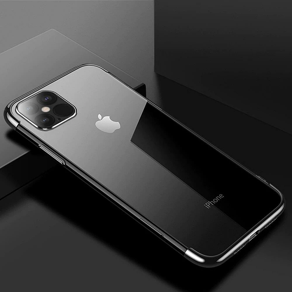Mbështjellës Hurtel Clear Color 0.3mm për iPhone 13 Pro, TPU, i tejdukshëm me kornizë të zezë