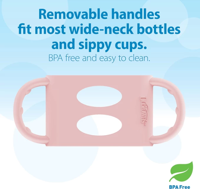 Shishe Dr. Brown’s Milestones, 270ml (9oz) – Grykë e Gjerë, Doreza Silikoni, 6m+, Rozë