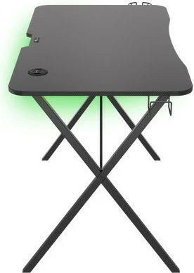 Tavolinë gaming Natec Genesis Holm 200 RGB, 113x60cm, me ndriçim RGB, e zezë