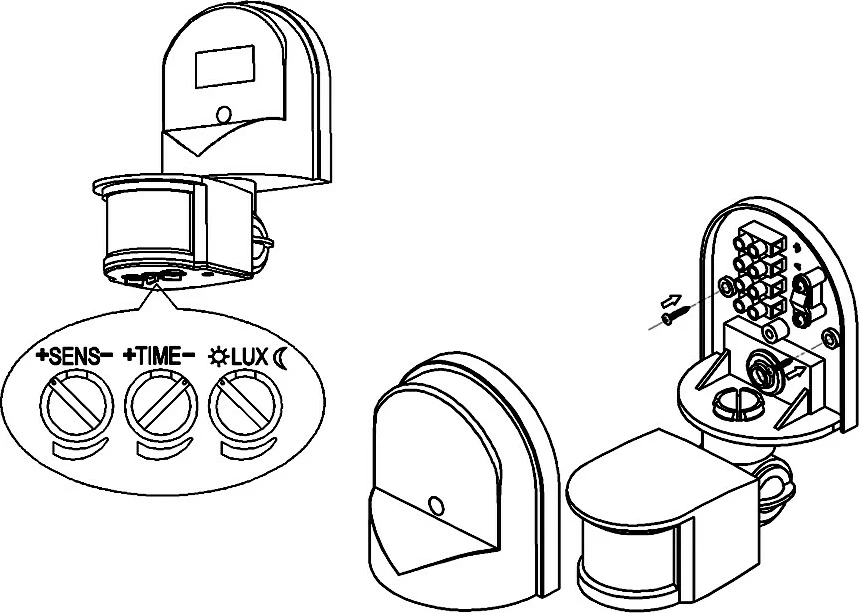 Sensor lëvizjes dhe muzgut, Maclean MCE25GR, 180°, 5-12 m, IP44, e zezë