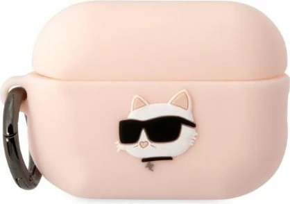 Mbështjellës Karl Lagerfeld KLAP2RUNCHP për AirPods Pro 2, silikon, rozë