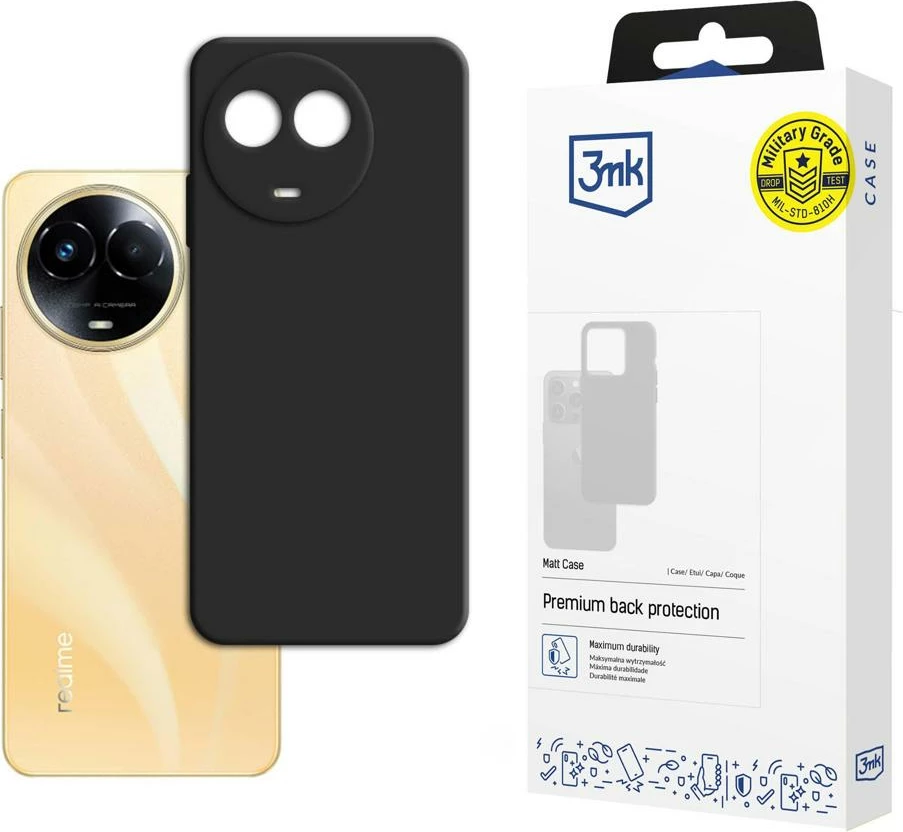 Mbështjellës 3mk Matt Case për Realme 11 5G, i zi