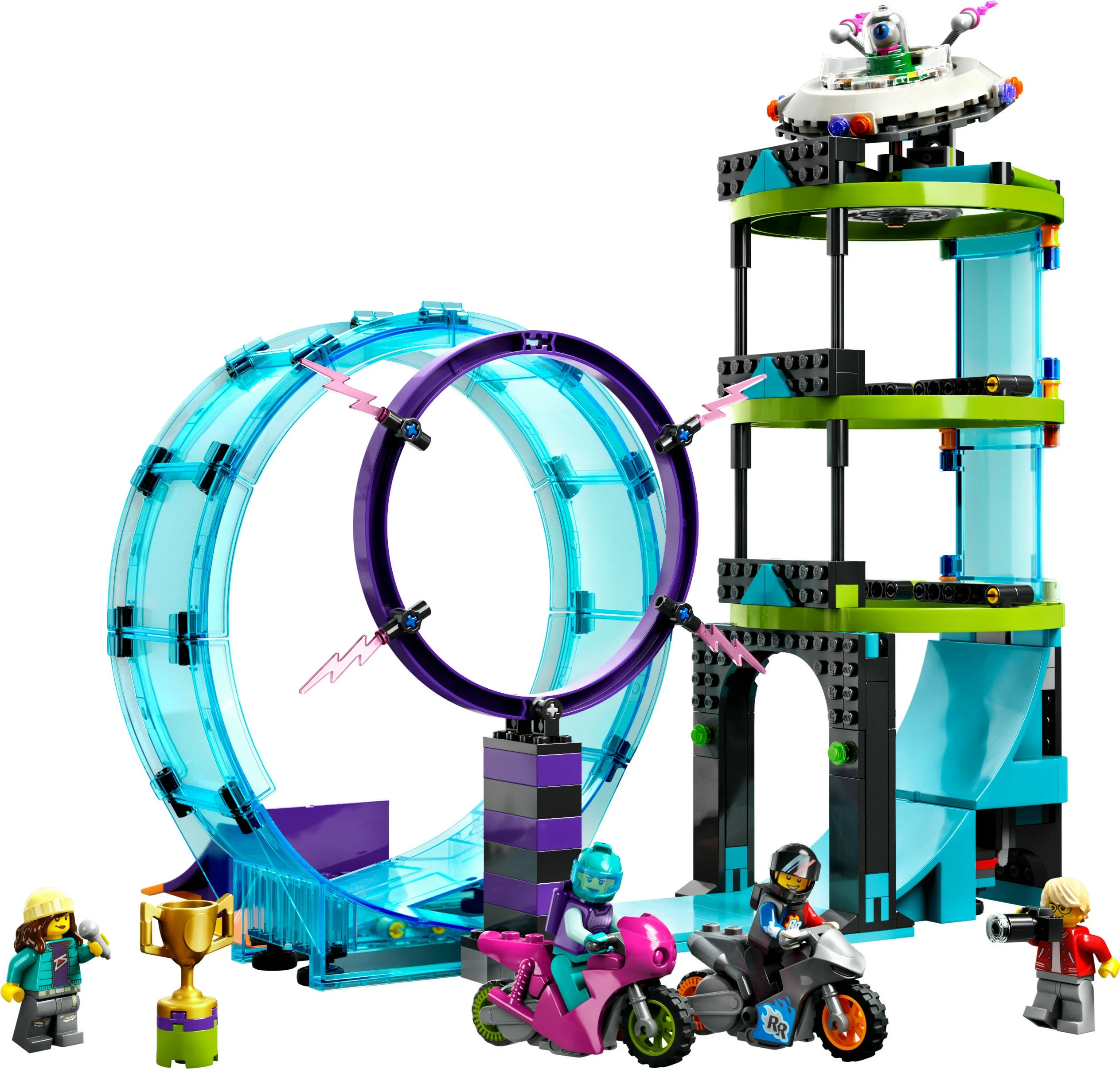 Set ndërtimi LEGO City Ultimate Stunt Riders Challenge, 385 pjesë, shumëngjyrësh
