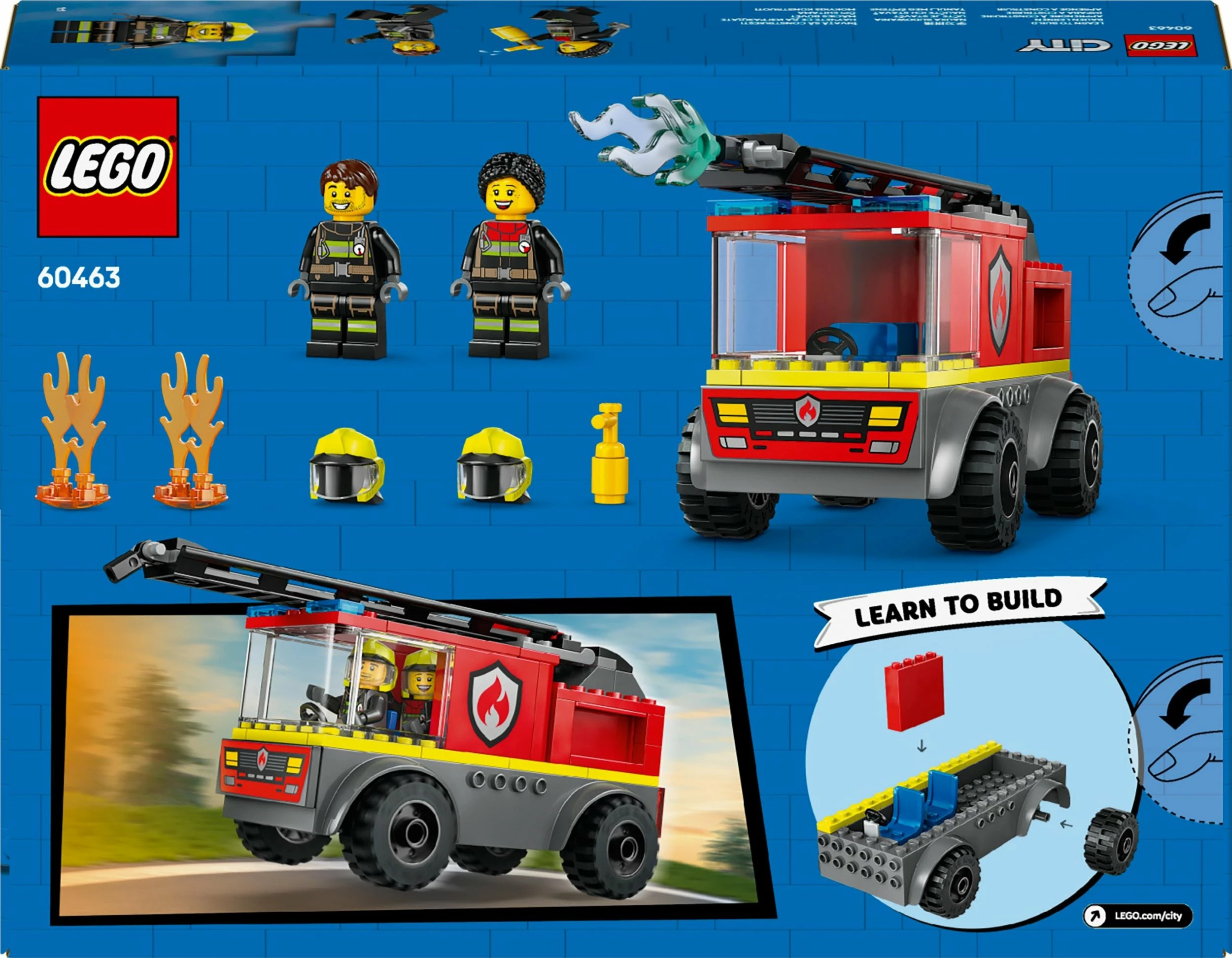 Set LEGO City Fire Truck with Ladder 60463, 82 copë, e kuqe