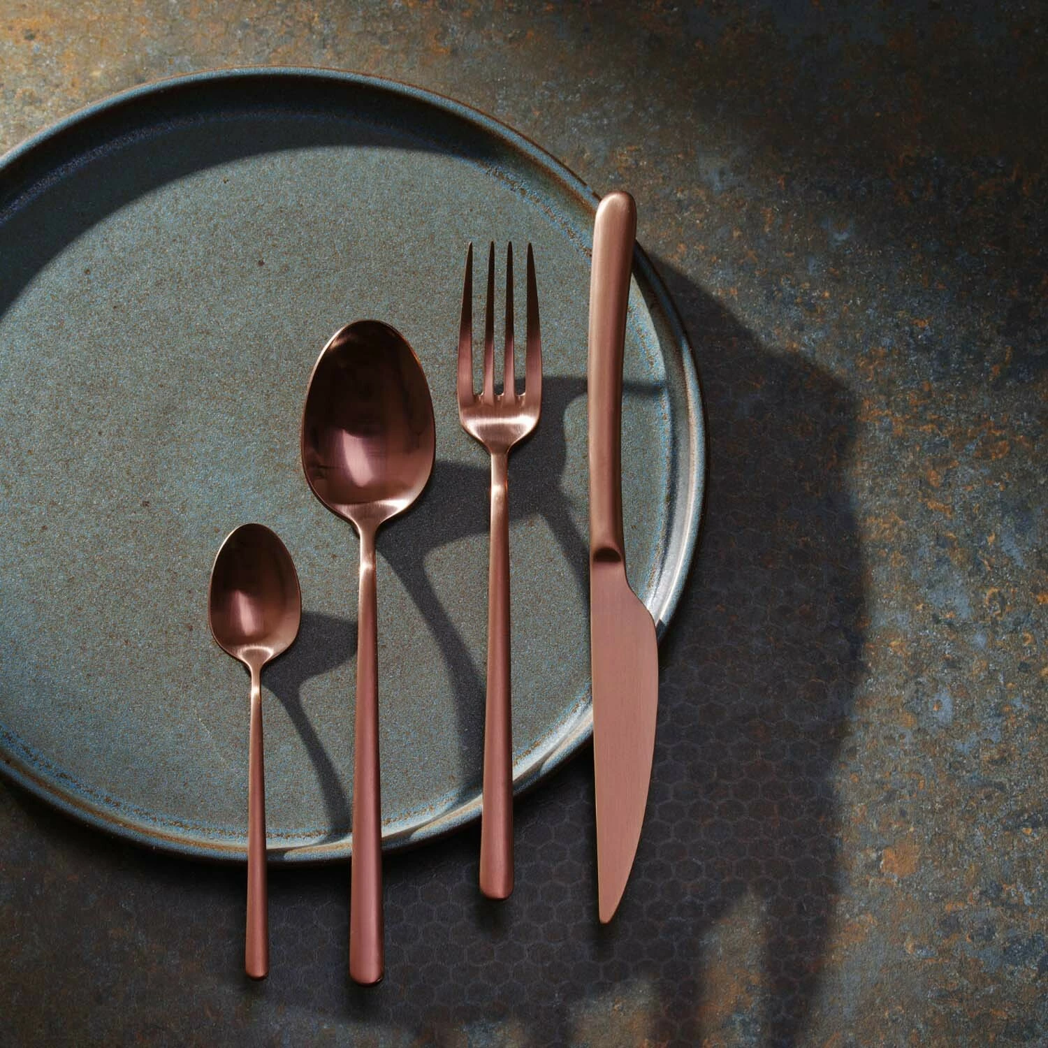 Lugë çaji OVE Amarone Bronze 146 mm, çelik inox 18/10, set 12 copë, ngjyrë bakri