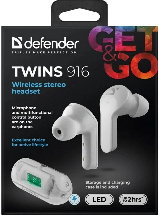 Kufje Bluetooth defender TWINS 916, të bardha