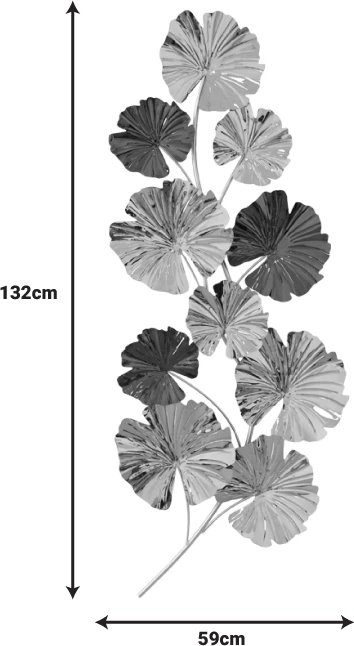 Dekor për mur Patrick Inart metalik, ngjyrë ari e zezë, 59x132x5.5cm