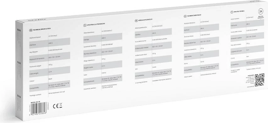 Tastierë SAVIO KB-01, full-size, USB, QWERTY, e zezë