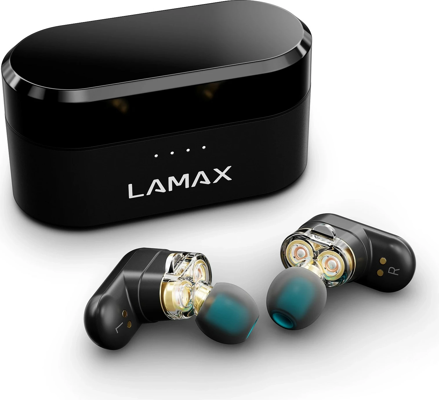Kufje Lamax Duals1 true wireless, Bluetooth 5.0, 28 orë, të zeza