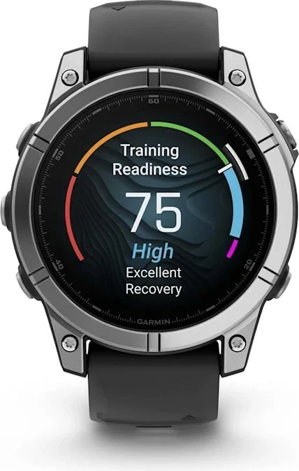 Garmin Fenix E 47mm Multisport GPS - Stainless Steel with Black Silicone Band