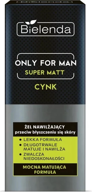 Xhel hidratues matifikues për fytyrë Bielenda Only For Man Super Matt për meshkuj, 50ml