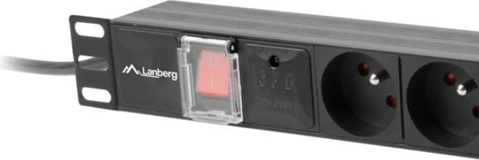 Listë elektrike rack Lanberg PDU-07E-0200-BK, 7 dalje, 1U, 2m, e zezë