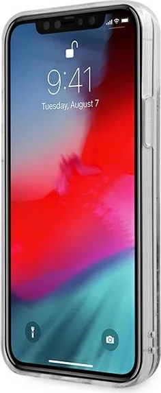 Mbështjellës Guess GUHCP12SGLVSBL për iPhone 12 mini 5.4", Glitter Liquid Vintage, Kaltër