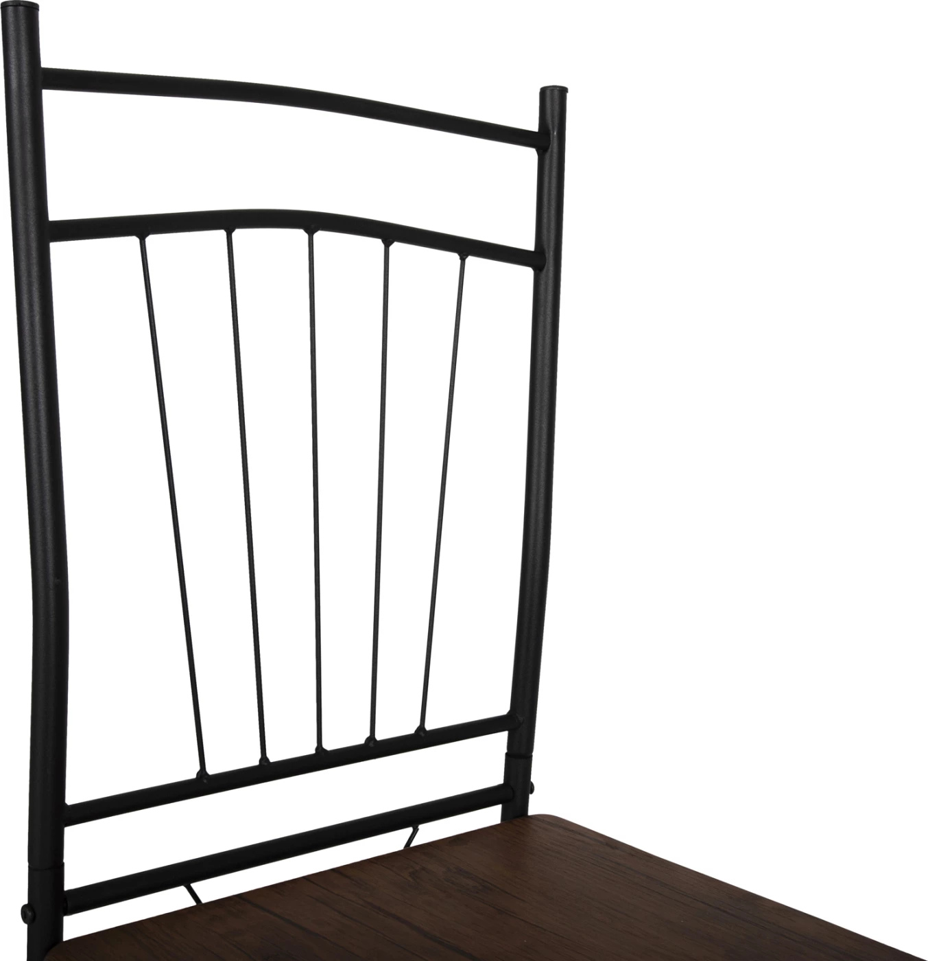 Tavolinë me karrige, 5 copë, PEARY FH9416.11, metal i zi-MDF, ngjyrë arre, 110x60x74 cm