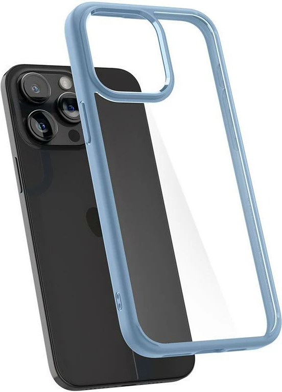 Mbështjellës Spigen Ultra Hybrid për iPhone 15 Pro Max, Kaltër e lehtë