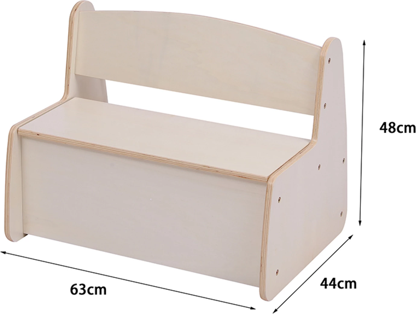 Bankë për fëmijë me hapësirë për ruajtje, natyrale/krem, RICKI FH18342.01, 63x43x47cm