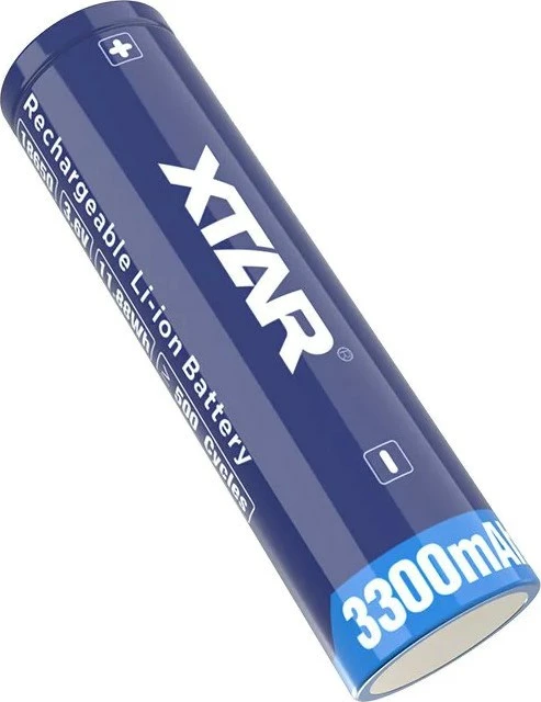 Bateri rikarikueshme XTAR 18650, 3.6V, 3300 mAh, Li-Ion, Blu