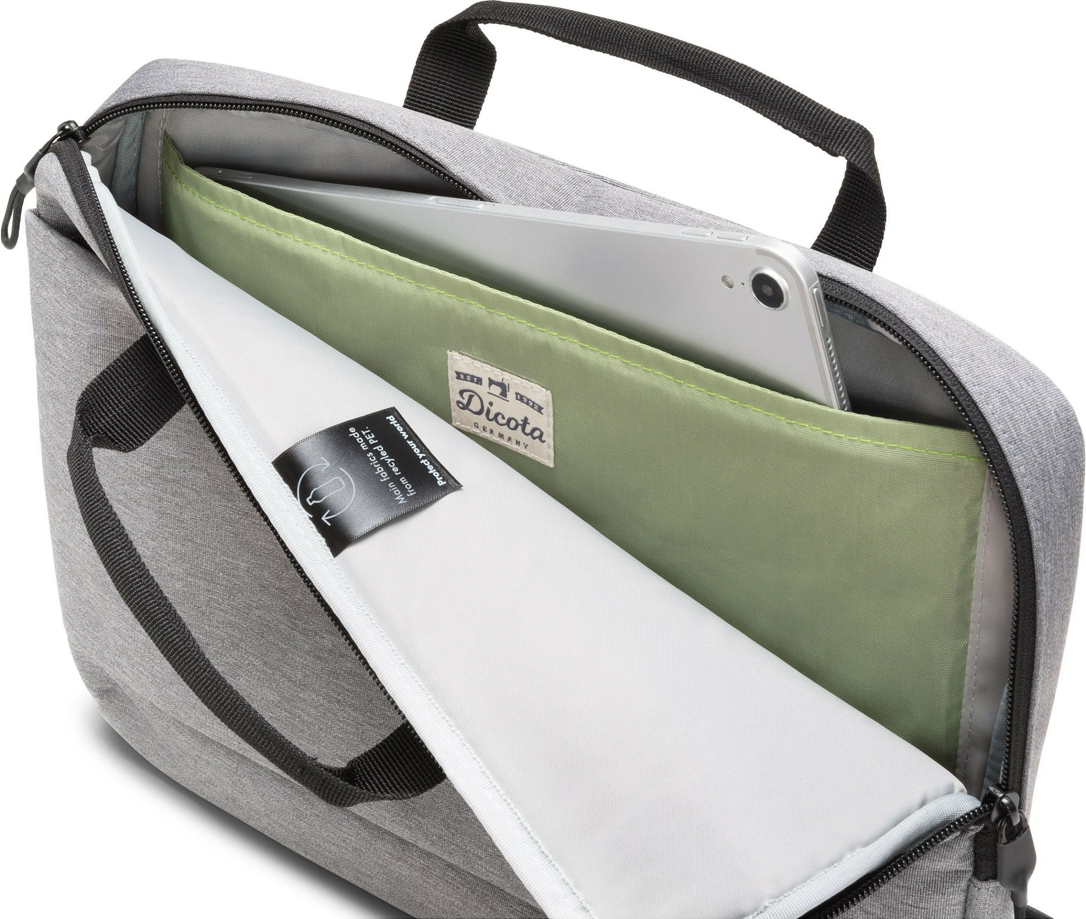 Kasë laptopi DICOTA Slim Eco MOTION 14-15.6", material PET i ricikluar, ngjyrë gri