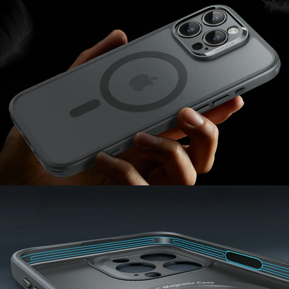 Mbështjellës ESR Classic Pro Set HaloLock MagSafe për iPhone 16 Pro, Gri, me xham mbrojtës