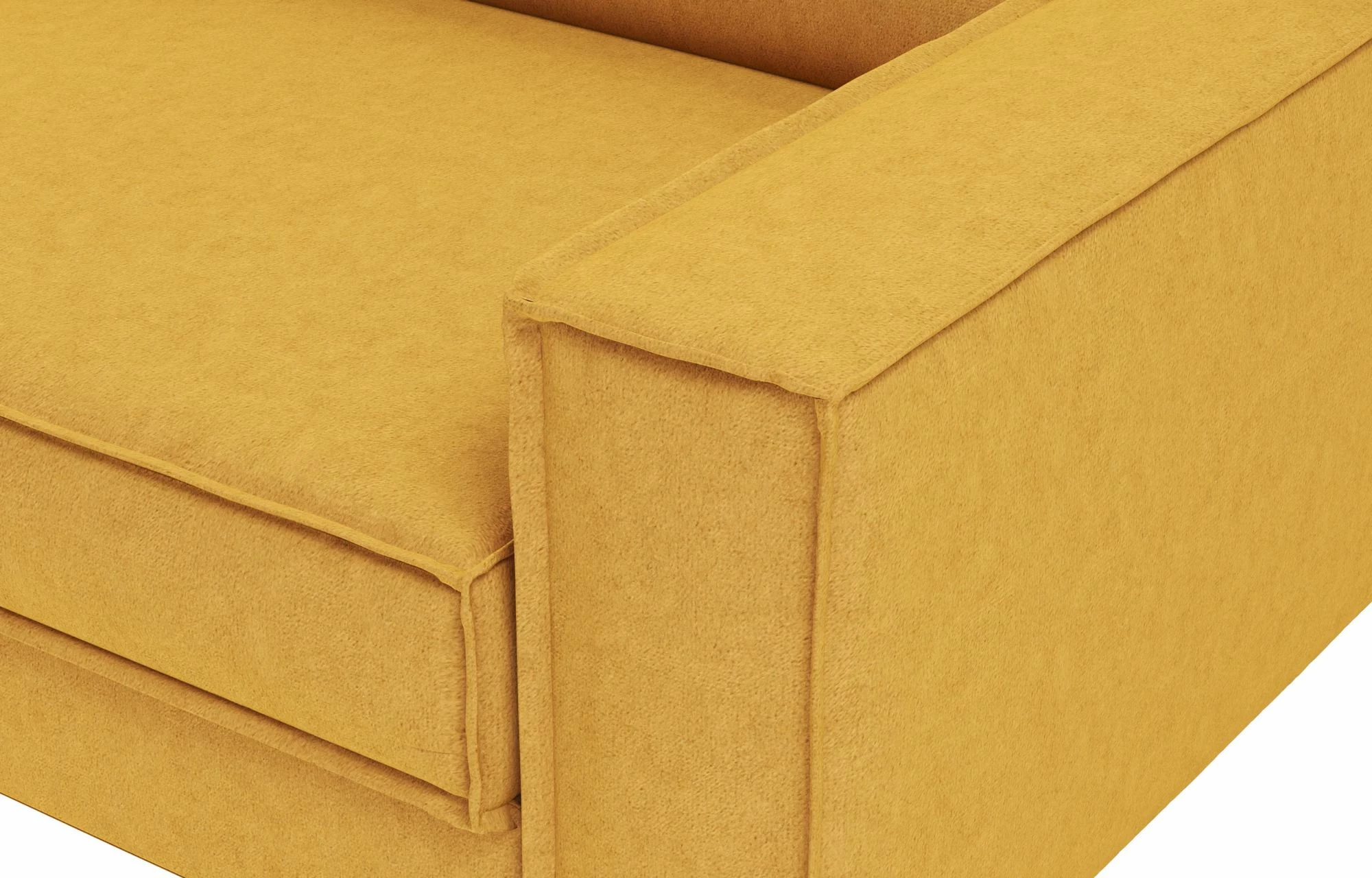 Divan treshe Atelier del Sofa, ngjyrë mustard, këmbë druri walnut, Sparrow Extra 3