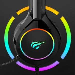 Kufje gaming HAVIT Gamenote HV-H2232d, RGB LED, mikrofon, 3D surround, 50mm, me kabllo 2.2m, të zeza