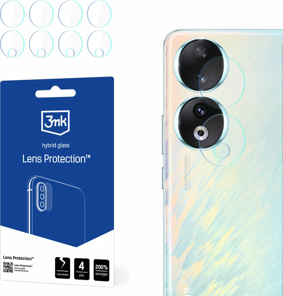 Mbrojtës lente 3mk Protection për Honor 90, xham hibrid, 4 copë