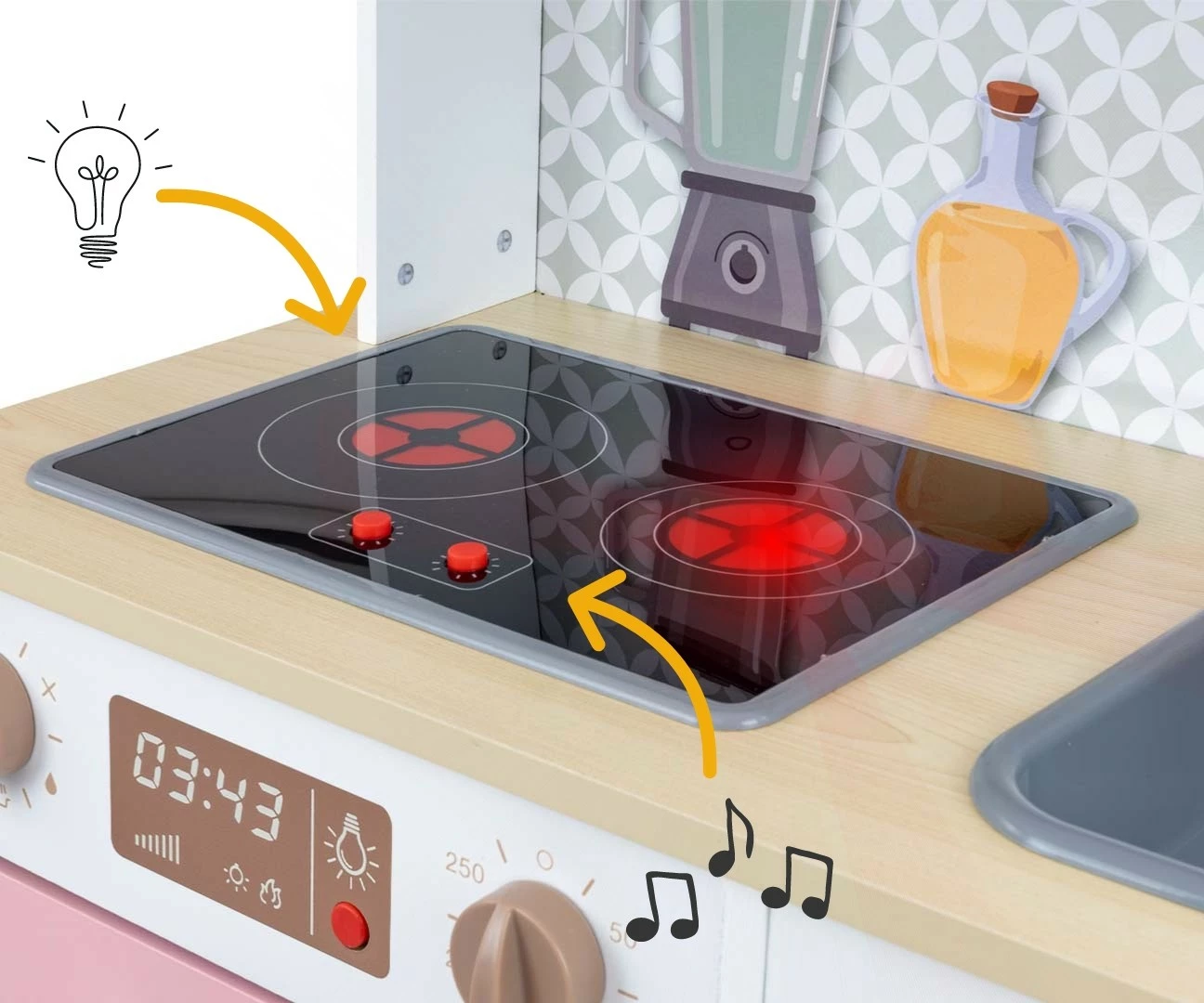 Set kuzhine druri Milly Mally Bjorn Pink me aksesorë, Rozë