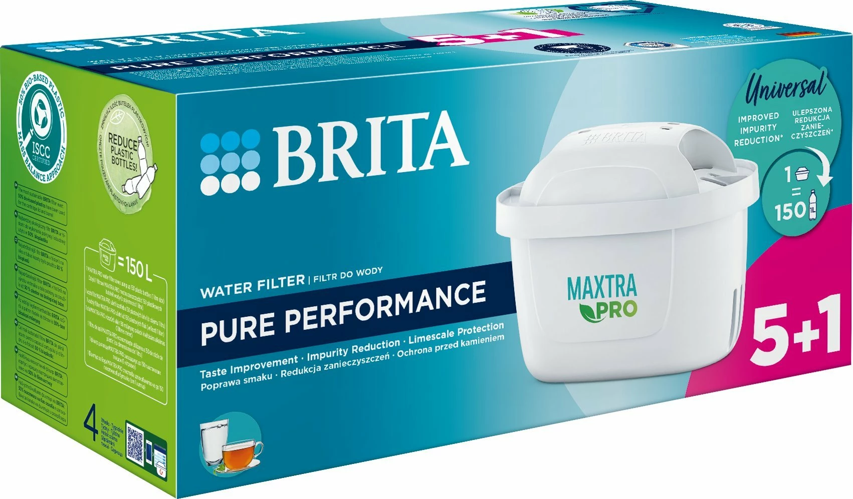 Kartrixh filtri uji, Brita MAXTRA PRO Pure Performance, 150 L, 6 copë