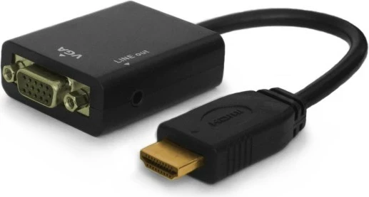 Kabllo Savio, HDMI - VGA, type A, 1080p, e zezë 