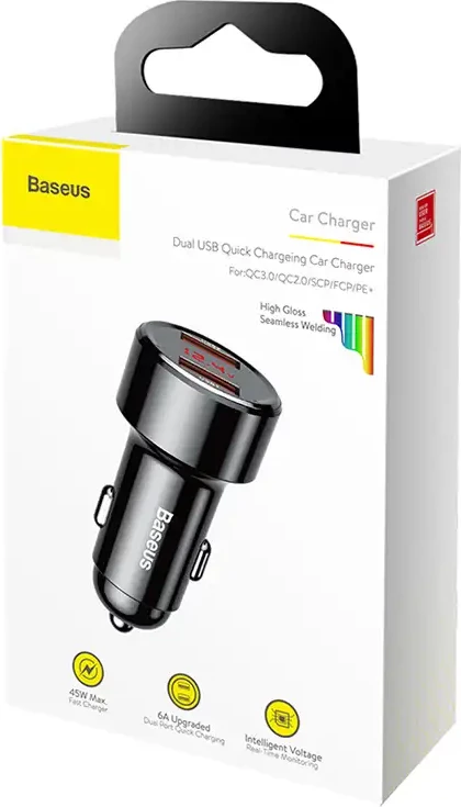 Karikues veture Baseus Magic Series Dual QC, 45W, 2x USB-A, i zi