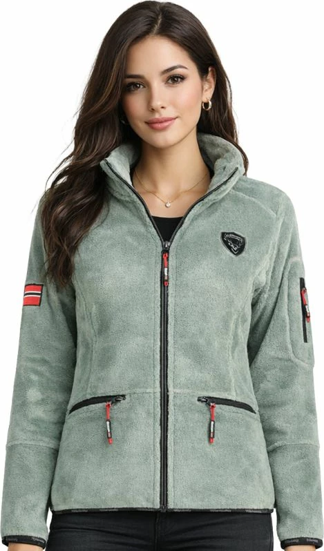 Xhemper fleece për femra Geographical Norway Tisaline Almond Green Db Lady, jeshile
