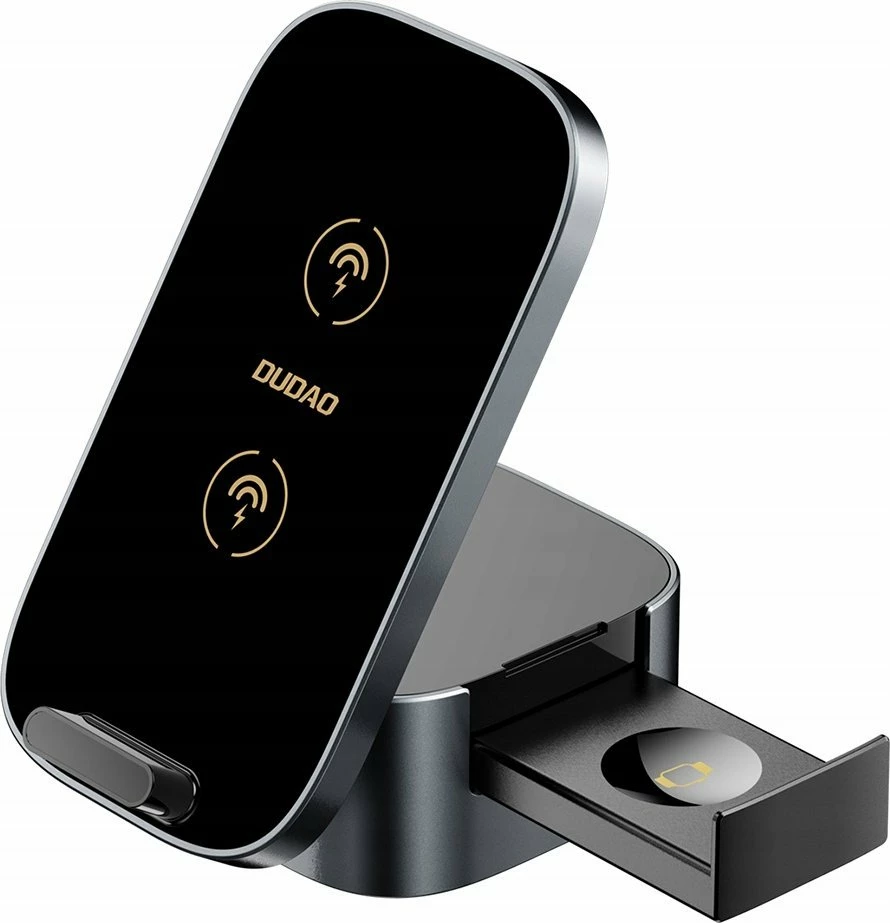 Karikues induktiv 3-në-1 Dudao A11Pro+ 15W, USB-C, i zi, pa kabllo