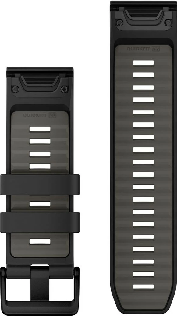 Rrip silikoni Garmin QuickFit 26mm për smartwatch, zi/gri