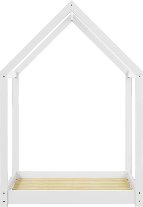 Krevat fëmijësh Montessori Nino, dru pishe, ngjyrë e bardhë, 90x190cm