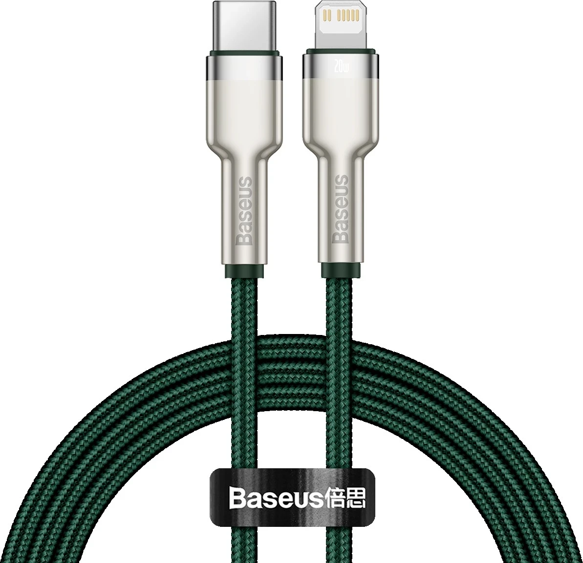 Kabëll Baseus Cafule, Lightning në USB-C, 20W, 2m, gjelbër