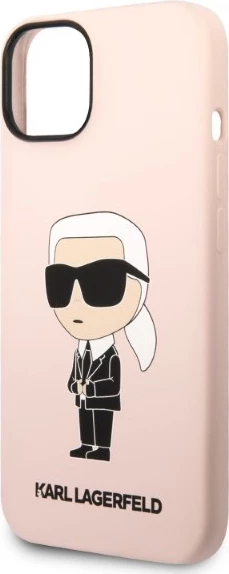 Mbështjellës Karl Lagerfeld Silicone Ikonik MagSafe për iPhone 14 Plus 6.7", rozë