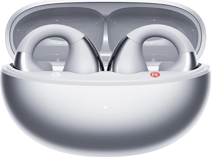 Kufje TWS QCY Crossky Clip C30S, Open-Ear, LDAC Hi-Res, Bluetooth 6.0, 40 orë, IPX5, USB-C, argjendtë