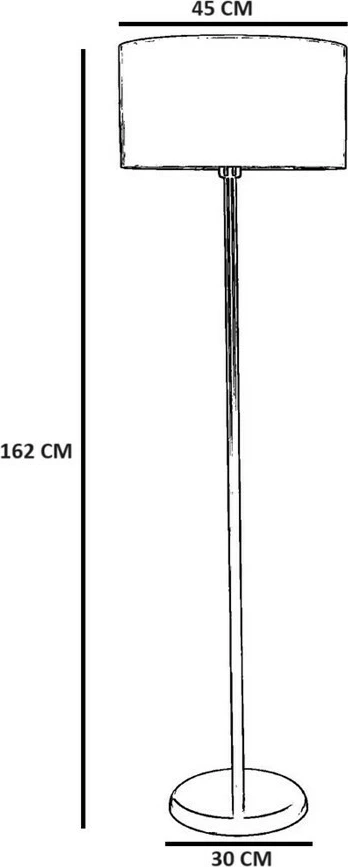 Llambë dyshemeje Opviq, 8853-4, trup metalik, kapak bambuje, ngjyrë druri dhe e zezë, 162cm